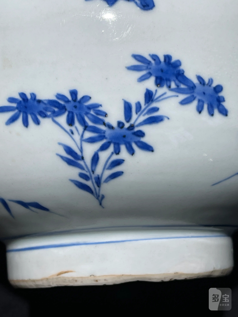 明崇祯 青花折枝花卉纹蒜头瓶 - 图6